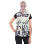 Purple Flower Art Women s Button Up Vest