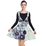 Purple Flower Art Plunge Pinafore Dress