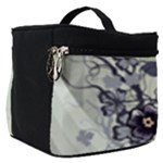 Purple Flower Art Make Up Travel Bag (Small)