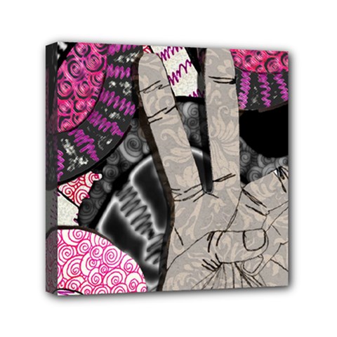 Peace Hand Art Mini Canvas 6  x 6  (Stretched) from ArtsNow.com