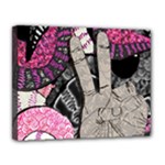 Peace Hand Art Canvas 14  x 11  (Stretched)