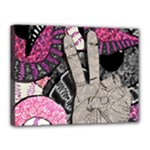 Peace Hand Art Canvas 16  x 12  (Stretched)