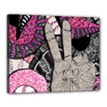 Peace Hand Art Canvas 20  x 16  (Stretched)
