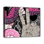 Peace Hand Art Deluxe Canvas 20  x 16  (Stretched)