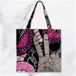 Peace Hand Art Zipper Grocery Tote Bag