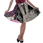 Peace Hand Art A-line Skater Skirt