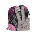 Peace Hand Art Drawstring Pouch (XL)