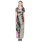 Peace Hand Art Short Sleeve Maxi Dress