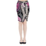 Peace Hand Art Midi Wrap Pencil Skirt