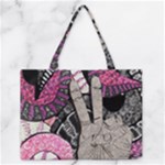 Peace Hand Art Zipper Medium Tote Bag