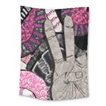 Peace Hand Art Medium Tapestry