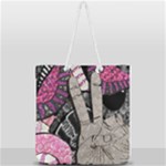 Peace Hand Art Full Print Rope Handle Tote (Large)