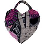 Peace Hand Art Giant Heart Shaped Tote