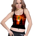 Ninja Sunset Spaghetti Strap Bra Top