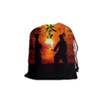 Ninja Sunset Drawstring Pouch (Medium)