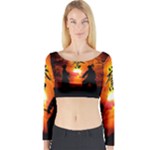 Ninja Sunset Long Sleeve Crop Top