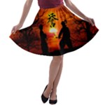 Ninja Sunset A-line Skater Skirt