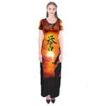 Ninja Sunset Short Sleeve Maxi Dress