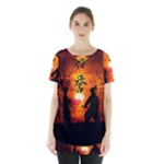 Ninja Sunset Skirt Hem Sports Top