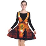 Ninja Sunset Plunge Pinafore Dress