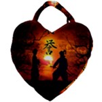 Ninja Sunset Giant Heart Shaped Tote