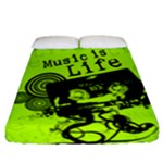 Music Is Life Fitted Sheet (California King Size)