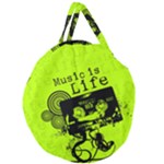 Music Is Life Giant Round Zipper Tote