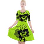 Music Is Life Quarter Sleeve A-Line Dress