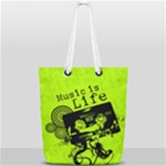 Music Is Life Full Print Rope Handle Tote (Small)