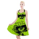 Music Is Life Halter Party Swing Dress 