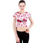 Muah Harts Crew Neck Crop Top