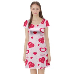 Short Sleeve Skater Dress Front Short Sleeve Skater Dress Front