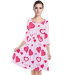 Muah Harts Quarter Sleeve Waist Band Dress