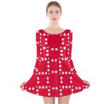 canadian maple leaves  Long Sleeve Velvet Skater Dress