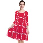 canadian maple leaves  Quarter Sleeve Waist Band Dress
