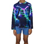 Marshmello Dj Hd Qu Jpglg Kids  Long Sleeve Swimwear