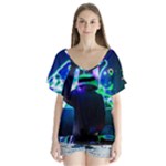 Marshmello Dj Hd Qu Jpglg V-Neck Flutter Sleeve Top