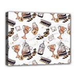 Hufflepuff Pattern Canvas 14  x 11  (Stretched)