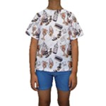 Hufflepuff Pattern Kids  Short Sleeve Swimwear