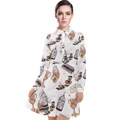 Long Sleeve Chiffon Shirt Dress 