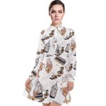 Hufflepuff Pattern Long Sleeve Chiffon Shirt Dress