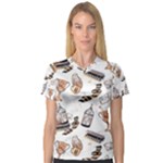 Hufflepuff Pattern V-Neck Sport Mesh Tee