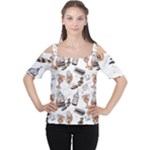 Hufflepuff Pattern Cutout Shoulder Tee