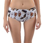 Hufflepuff Pattern Reversible Mid-Waist Bikini Bottoms