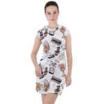 Hufflepuff Pattern Drawstring Hooded Dress