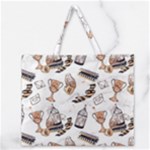 Hufflepuff Pattern Zipper Large Tote Bag