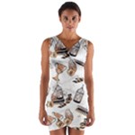 Hufflepuff Pattern Wrap Front Bodycon Dress