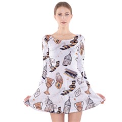 Long Sleeve Velvet Skater Dress 
