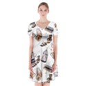 Short Sleeve V-neck Flare Dress 