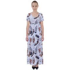 High Waist Short Sleeve Maxi Dress 